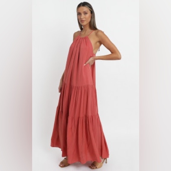 Showpo Pyper Tiered Dress in Rust - Picture 1 of 5